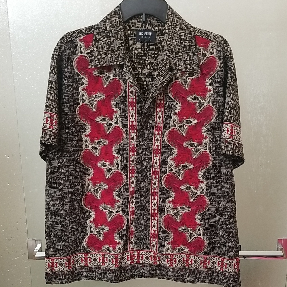 COPY Japanese dragon Red Black Men's Button Dress Shirt New JFK JR